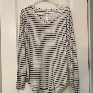 Lululemon Striped Long Sleeve V-Neck Top